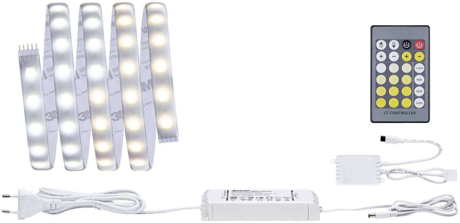 Paulmann MaxLED Tunable White 70623 Ruban LED (Base) avec connecteur mâle 24 V 1.5 m blanc chaud, blanc neutre, blanc lumière du