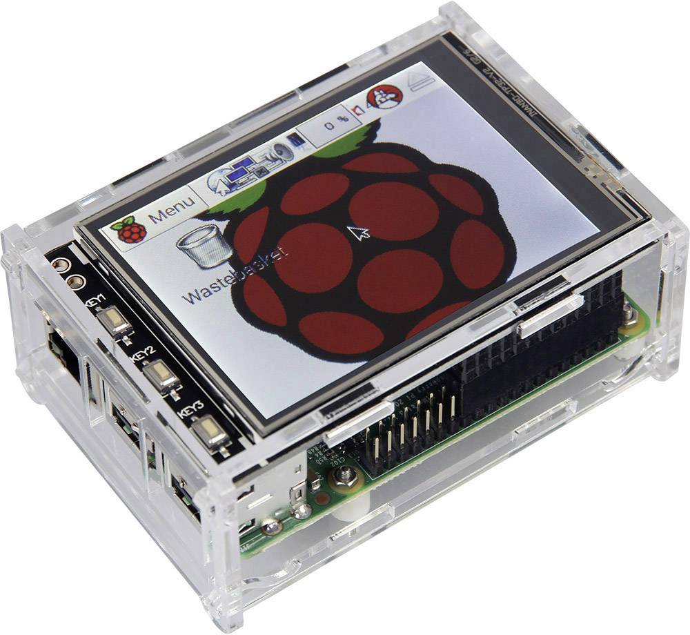 Joy-it 3.2TC Boîtier d'écran Convient pour (kits de développement): Raspberry Pi verre acrylique transparent