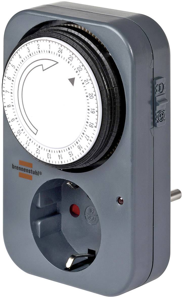Brennenstuhl 1506450 Programmateur horaire pour prise électrique analogique programme journalier IP20
