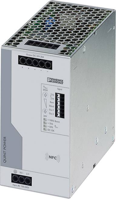 Alimentation rail DIN Phoenix Contact QUINT4-PS/1AC/24DC/20 2904602 24 V/DC 20 A 1 x 1 pc(s)