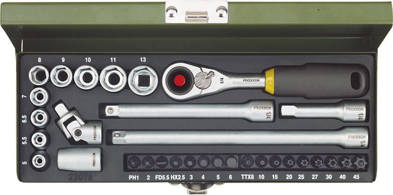 Proxxon Industrial Douille métrique 1/4" (6.3 mm) 32 pièces 23078