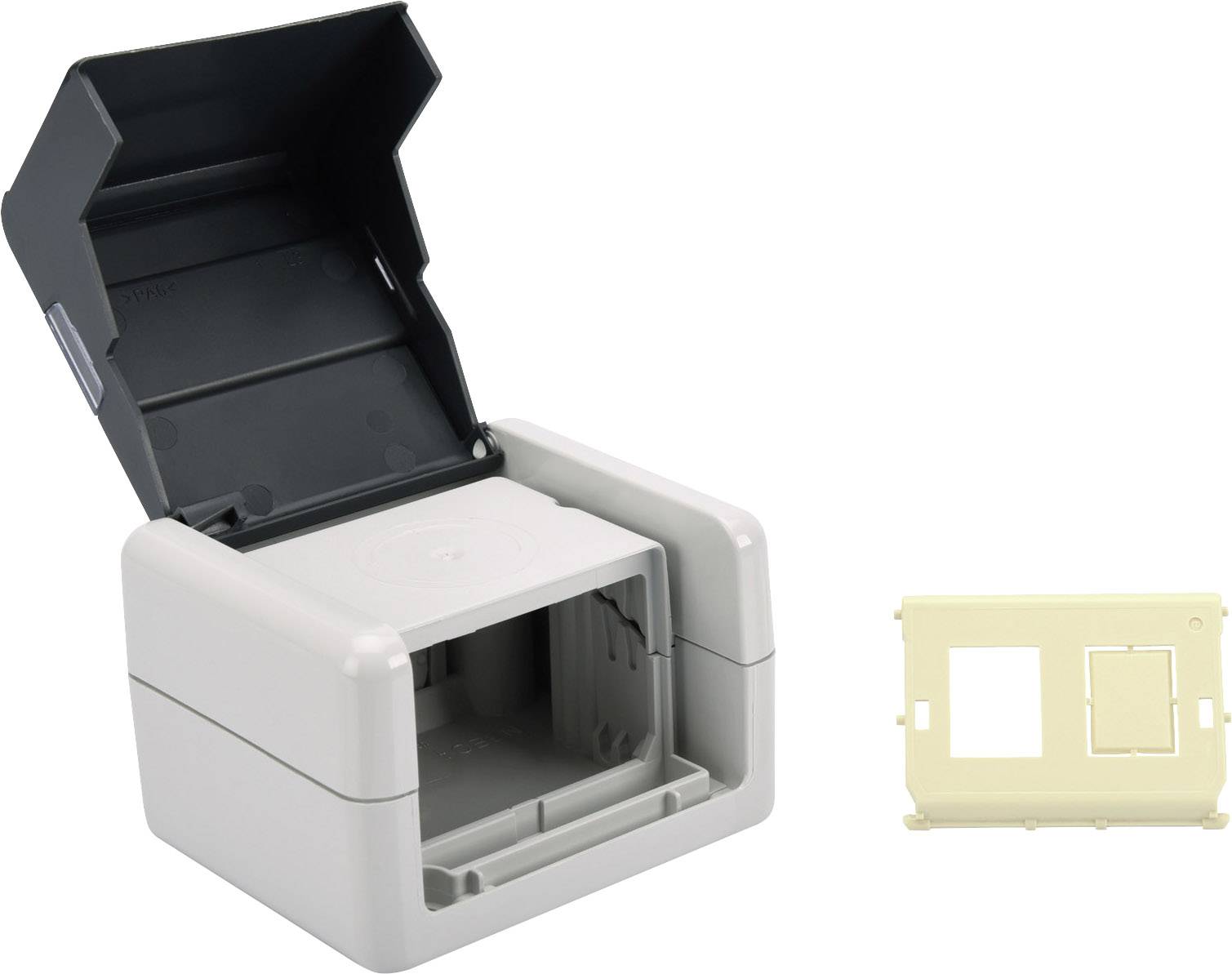 Prise réseau montage apparent (en saillie) 2 ports Digitus DN-93844-OD gris