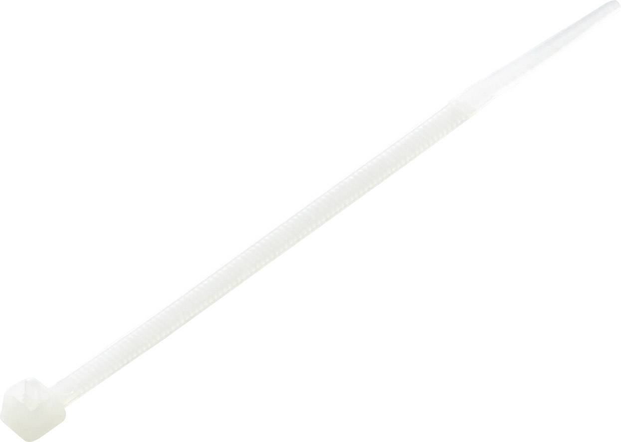 Un collier de serrage blanc est placé en diagonale sur un fond blanc.