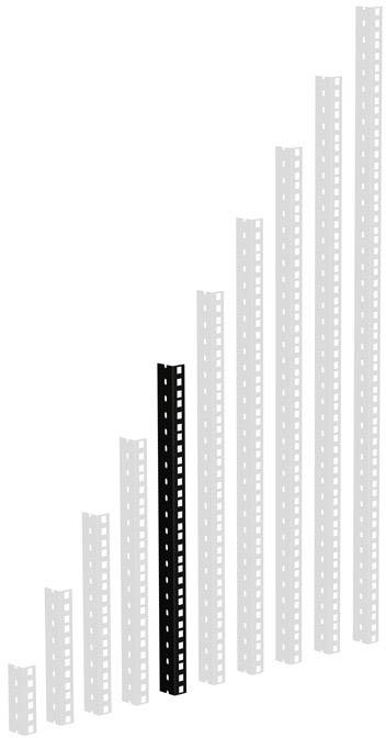 Illustration de profils métalliques à différentes hauteurs avec un profil noir mis en évidence au centre.