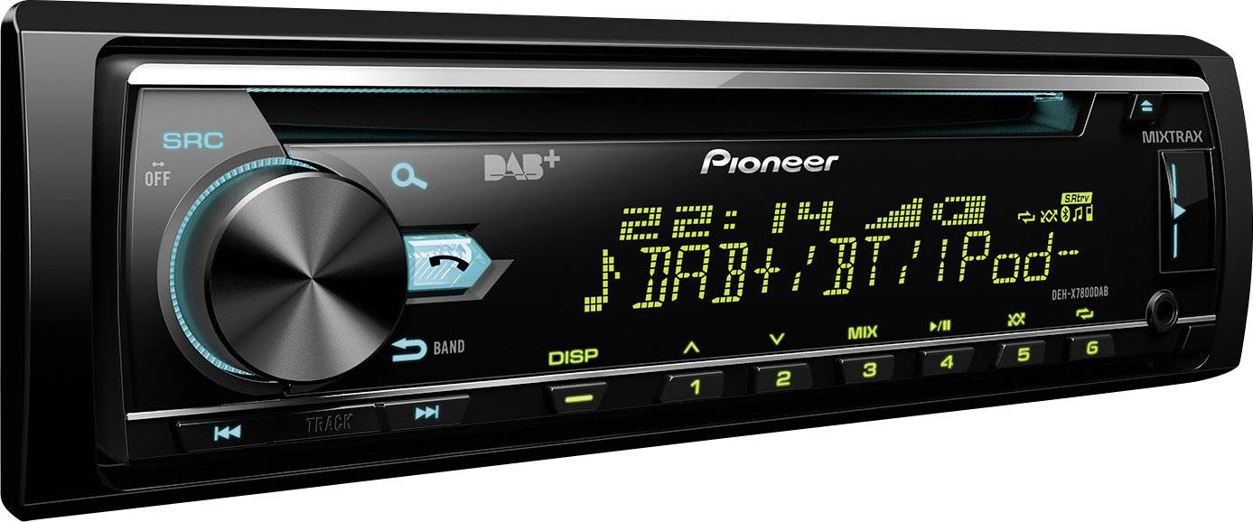 Autoradio Pioneer DEH-X7800DAB tuner DAB+, kit mains libres bluetooth, port pour commande au volant