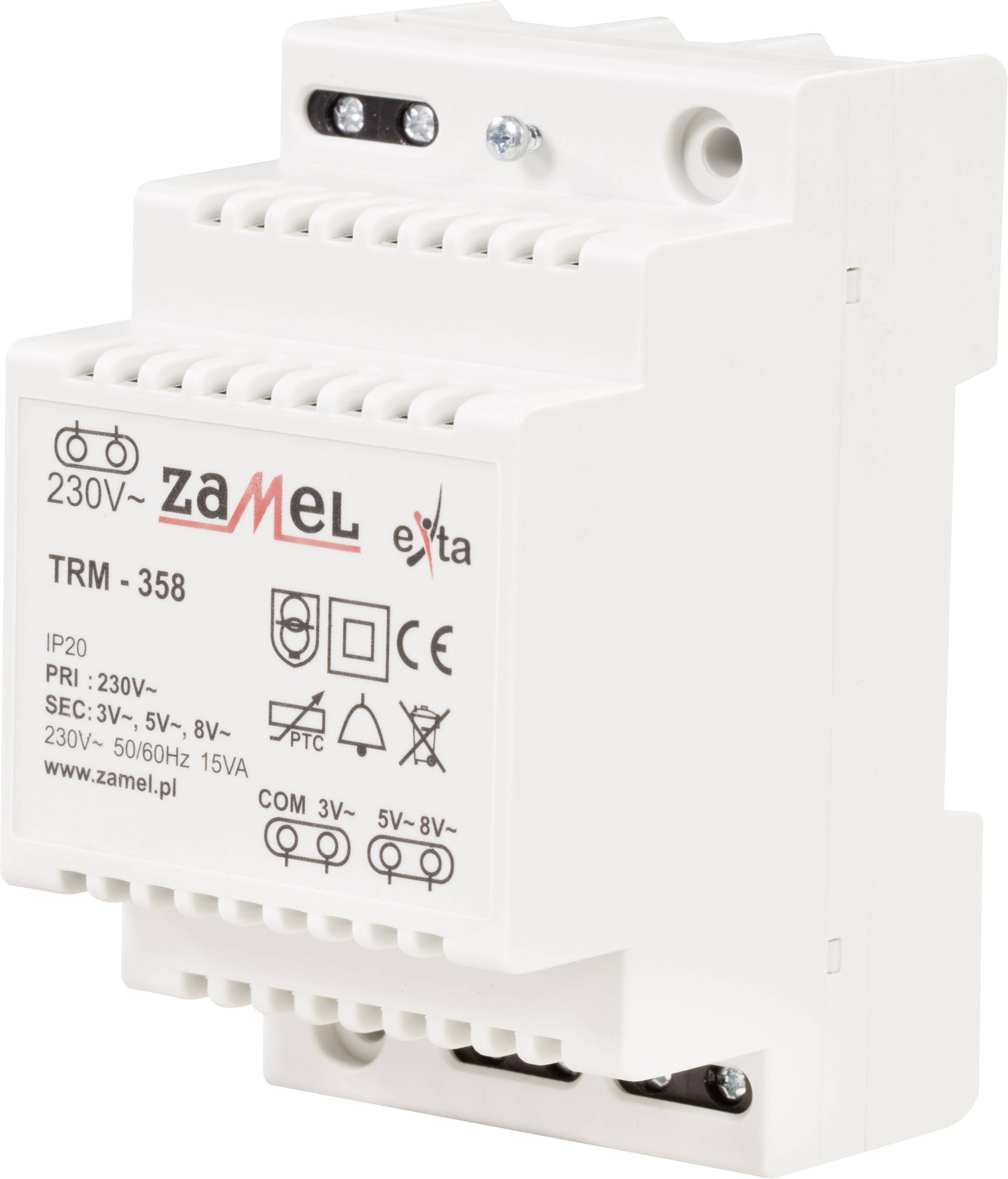 Transformateur de sonnette Zamel TRM-358 3 V/AC, 5 V/AC, 8 V/AC 5 A