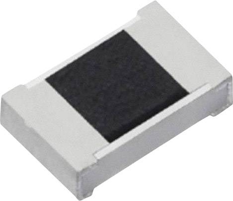Un petit résistant électronique rectangulaire avec une partie centrale noire et des bords argentés.