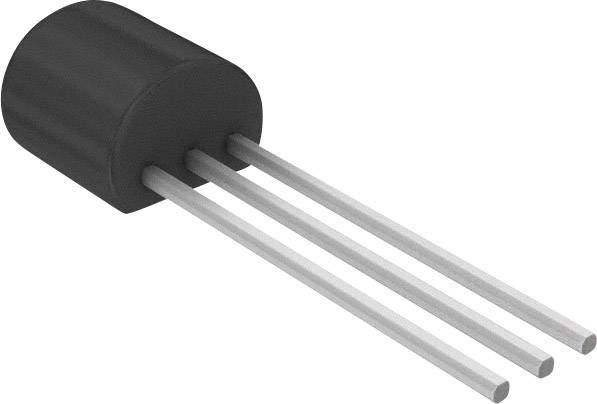 Un transistor noir à trois pattes métalliques, typiquement utilisé dans les circuits électroniques.