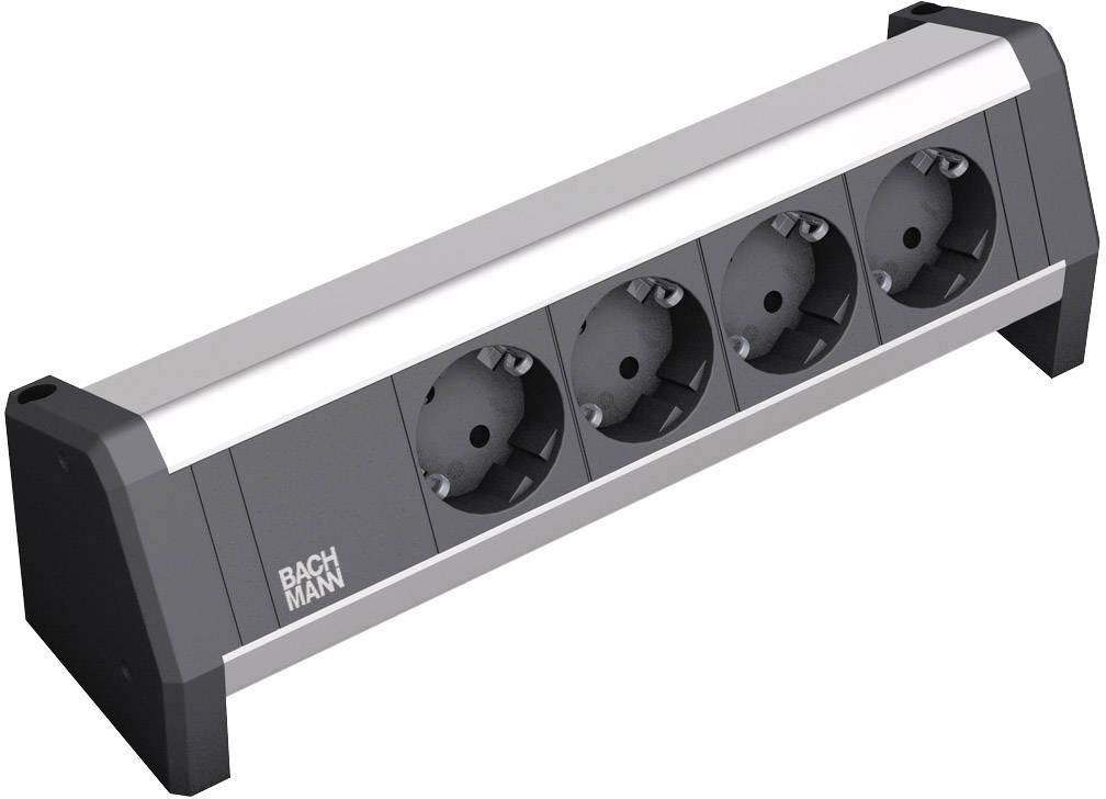 Multiprise x4 Bachmann DESK 1 339.1000 noir, aluminium