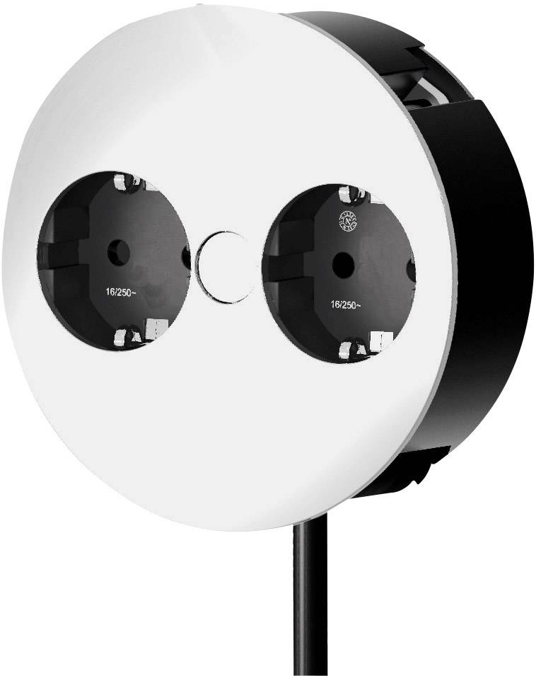 Multiprise encastrable Bachmann 931.000 x2 argent, noir contact de protection 1 pc(s)