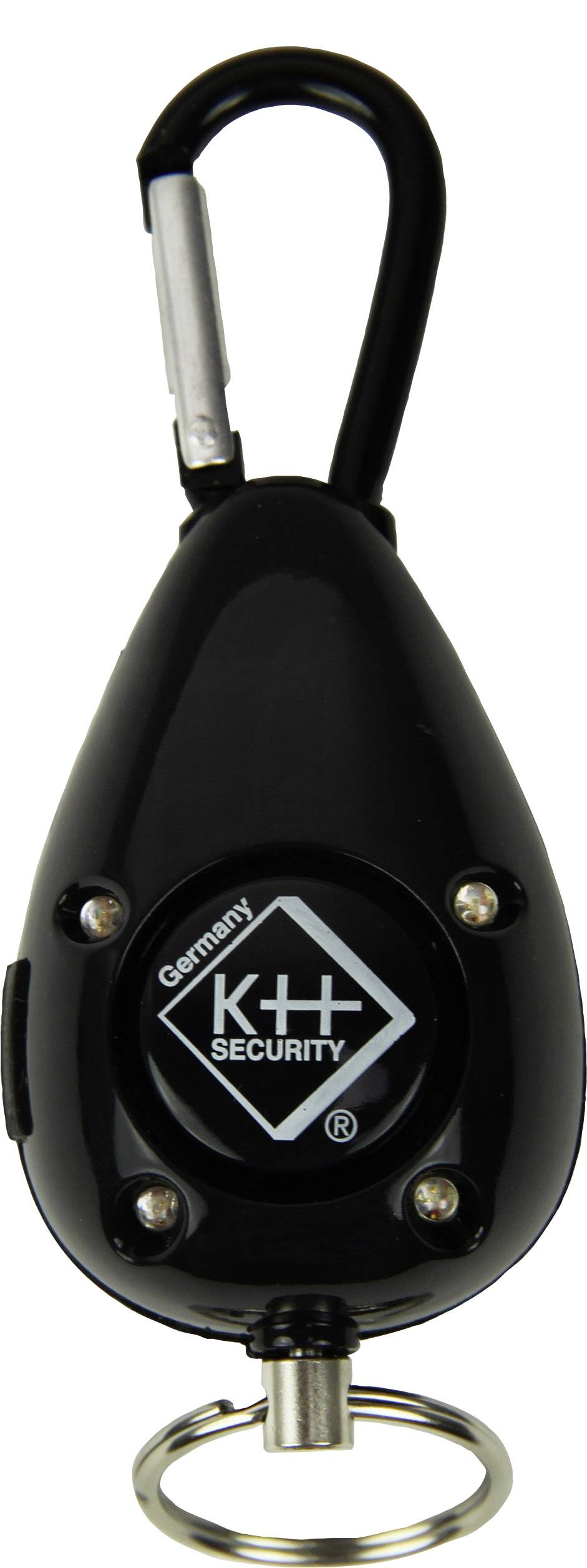 kh-security Alarme de poche noir avec LED 100 dB 100188