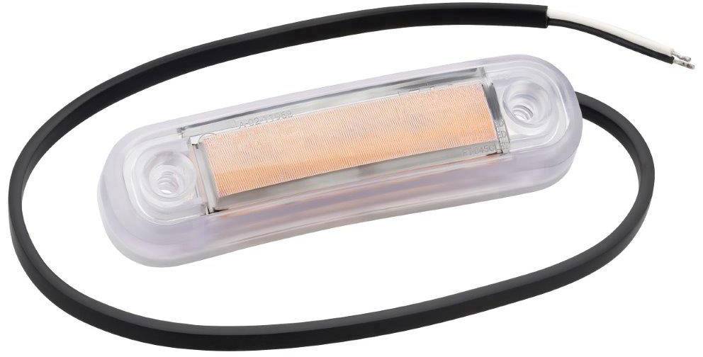 Feu de gabarit latéral orange Fristom 90047 transparent extrêmités de câble ouvertes 12 V, 24 V