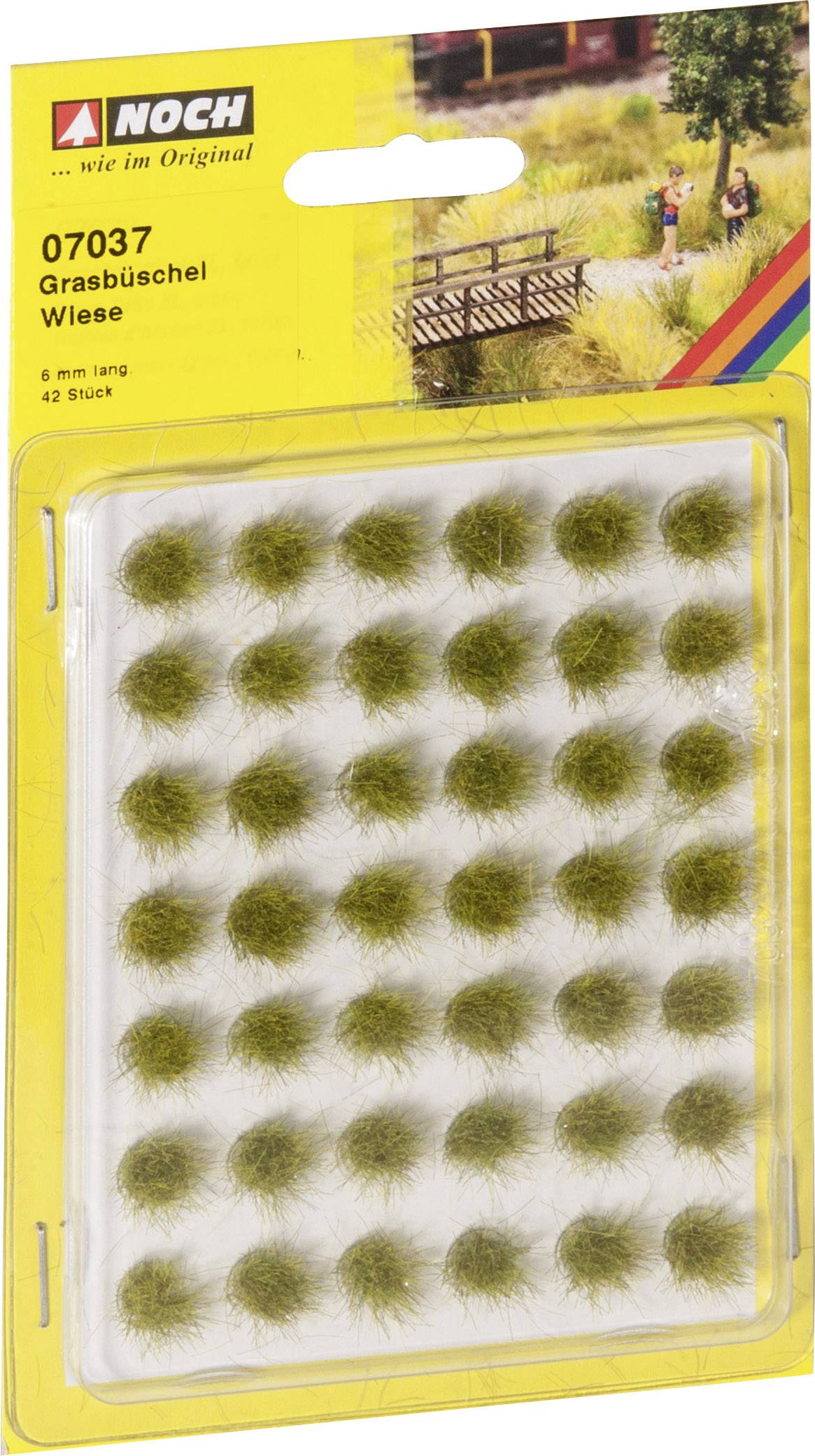 Paquet de touffes d'herbe pour maquettisme, 42 pièces, de NOCH. Adapté pour la création de paysages de prairie dans des modèles miniatures.