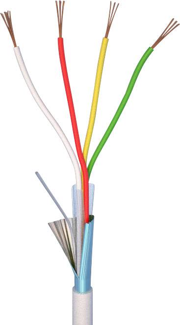 ELAN 70I138 Câble d'alarme LiYY 4 x 0.22 mm² blanc 10 m