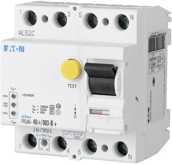 Eaton 167897 FRCDM-40/4/03-G/B Interrupteur différentiel sensible à tous les courants 4 pôles 40 A 0.3 A 240 V, 415 V