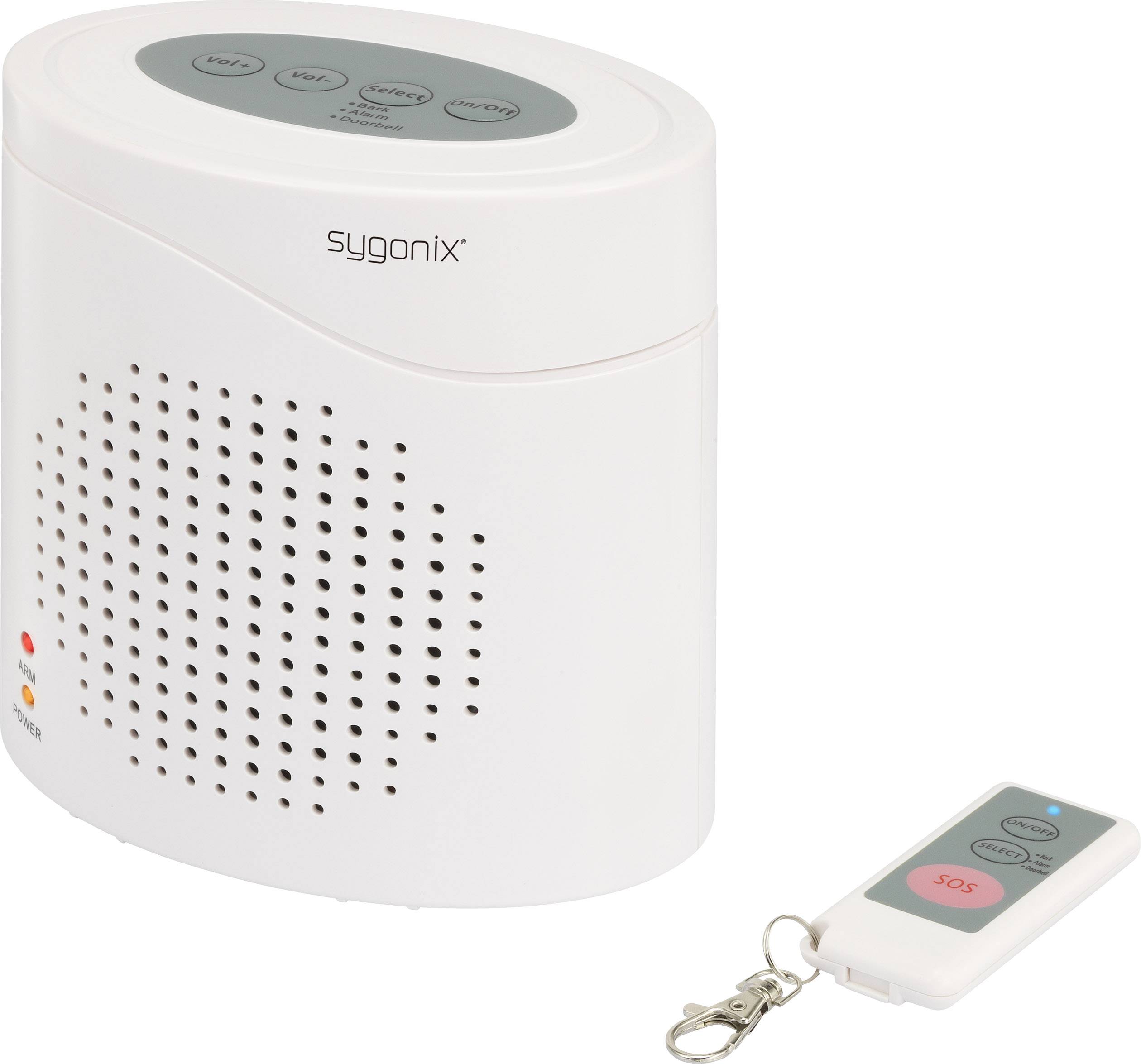 Sygonix Chien de garde électronique DD01 blanc avec télécommande 120 dB