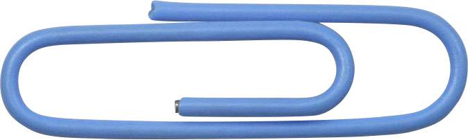 Trombone bleu sur fond blanc.