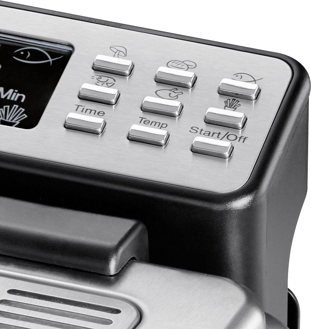 Profi Cook PC-FR 10 Fritteuse 2500 W mit Display Edelstahl, Schwarz