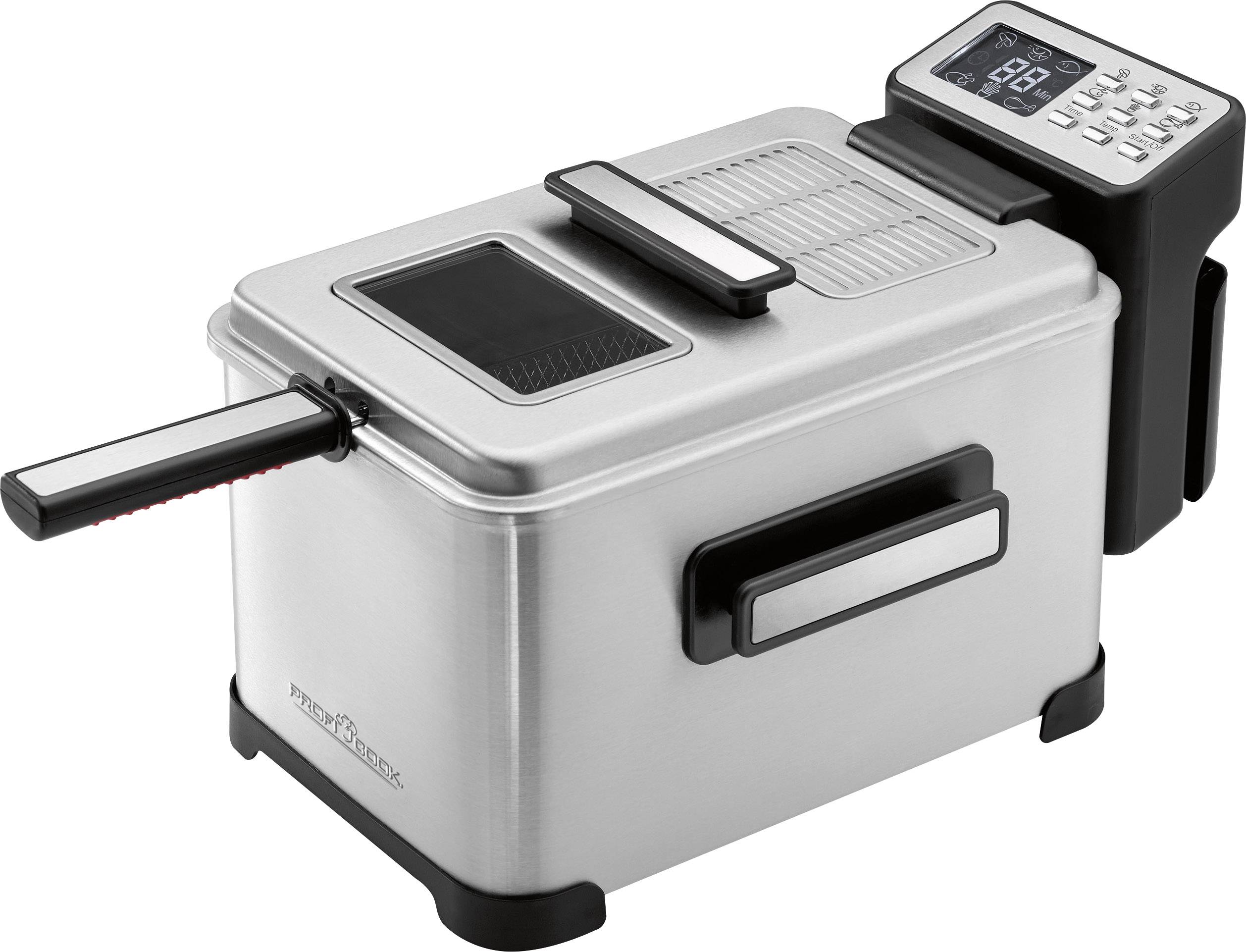 Profi Cook PC-FR 10 Fritteuse 2500 W mit Display Edelstahl, Schwarz