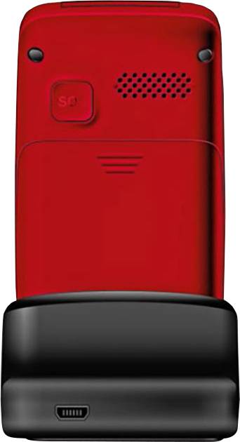 Téléphone portable à clapet pour séniors Telme X200 avec station de charge, Touche SOS rouge