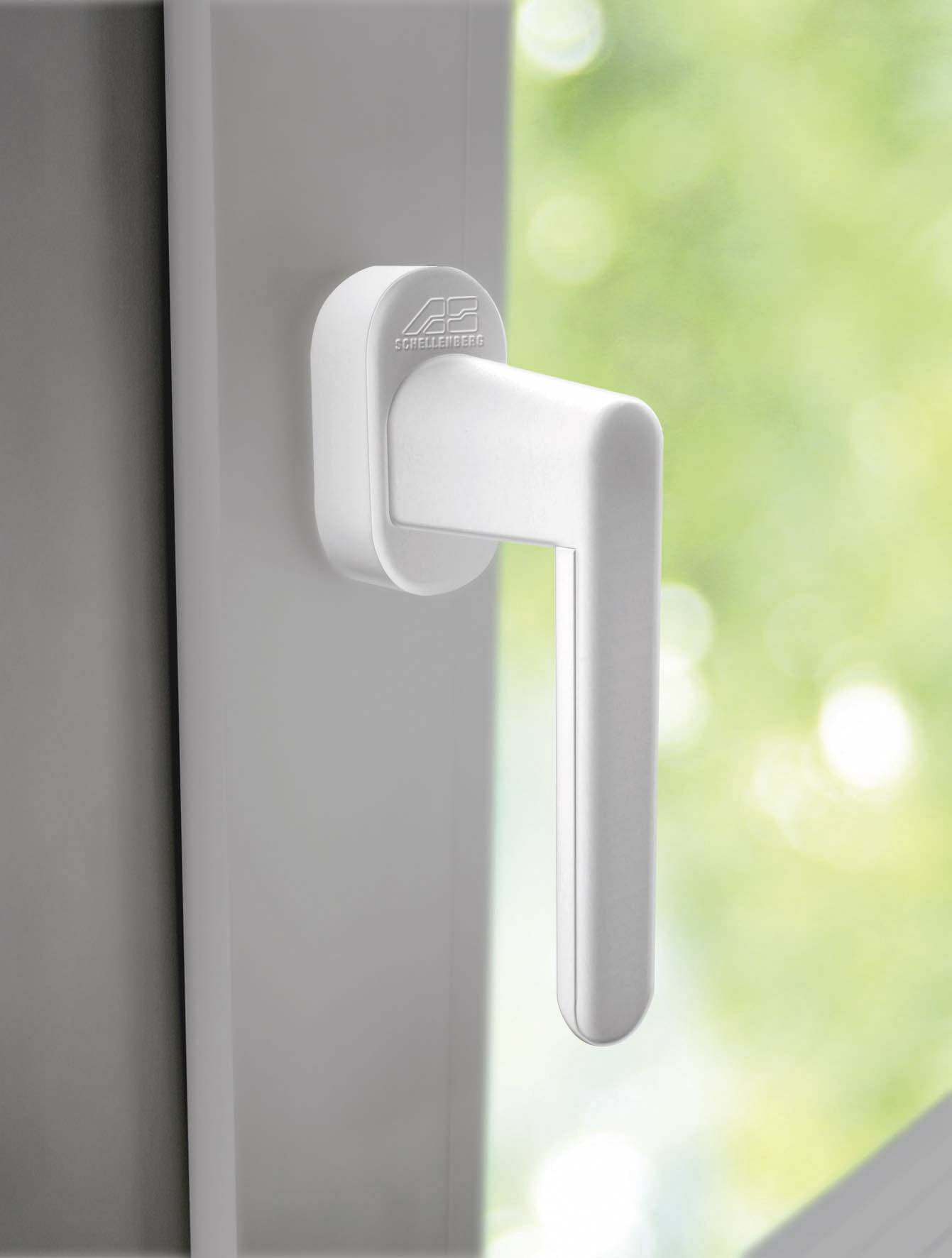 Schellenberg Fenstergriff mit Alarm Weiß 115 dB 46502 43 mm