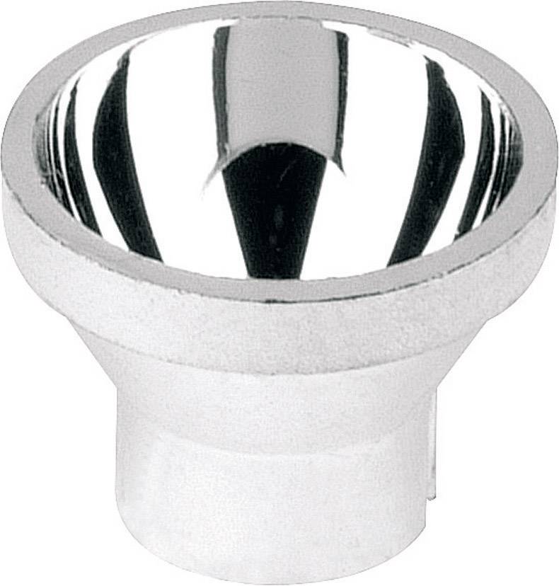 Réflecteur en métal à surface convexe, utilisé dans les techniques d'éclairage pour une distribution optimale de la lumière.