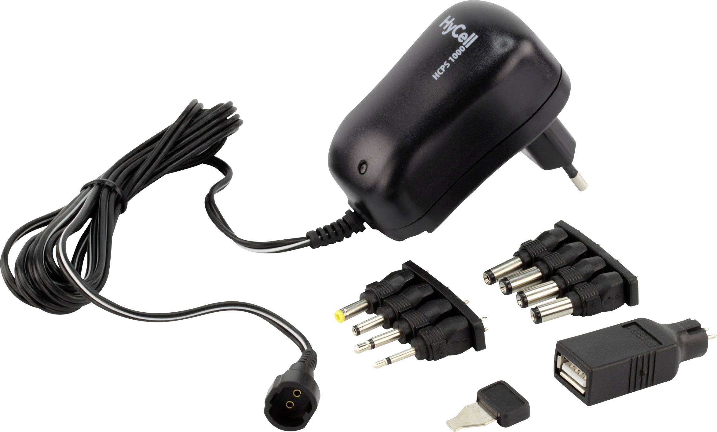 Bloc d'alimentation réglable HyCell 1201-0007 3 V/DC, 4.5 V/DC, 5 V/DC, 6 V/DC, 7.5 V/DC, 9 V/DC, 12 V/DC 1000 mA 12 W