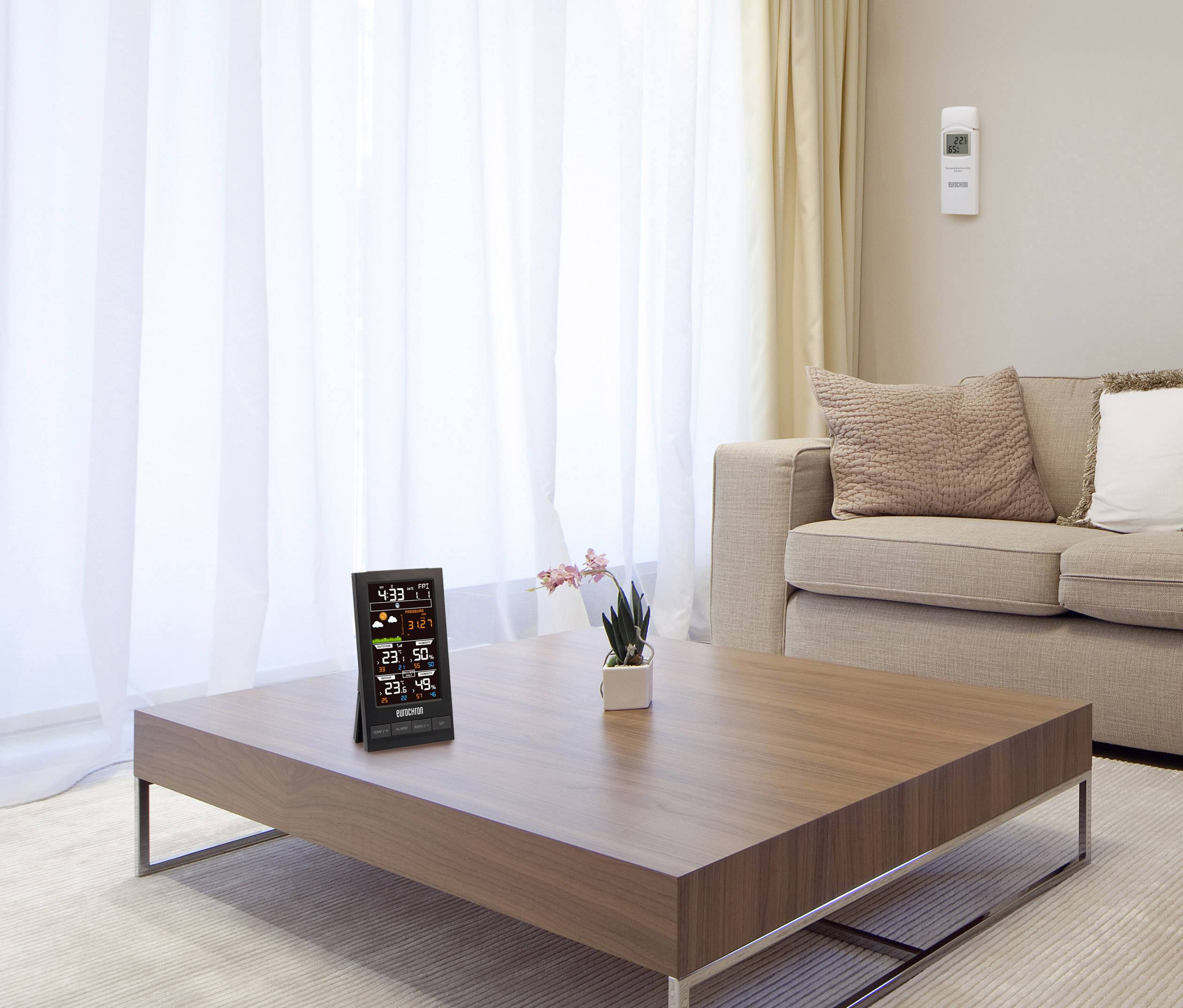 Station météo radiopilotée numérique Eurochron EFWS S250 noir