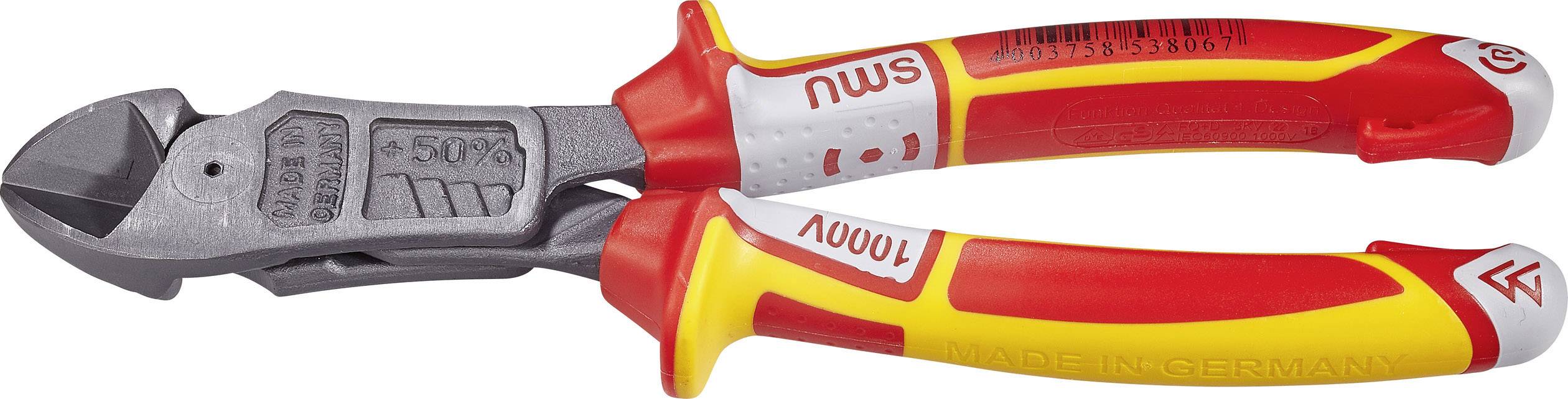 NWS FantasticoPlus 138-69-VDE-200 VDE Pince coupante diagonale à forte démultiplication avec facette 200 mm