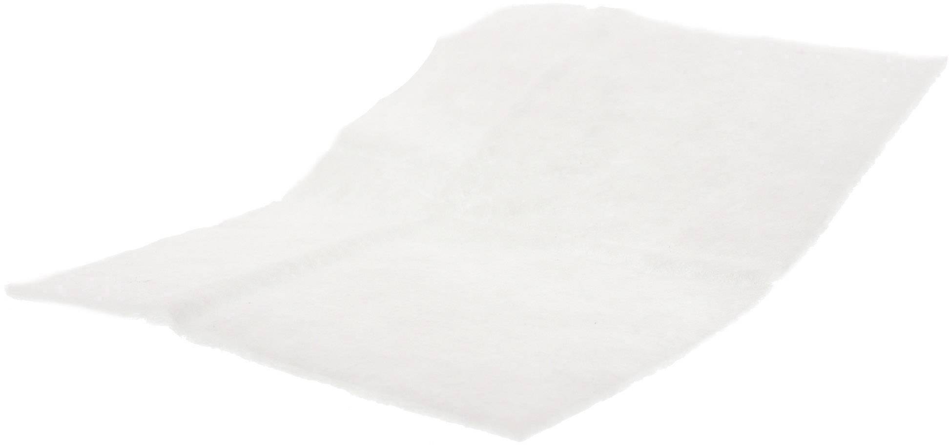 Un tissu blanc rectangulaire sur un fond clair.