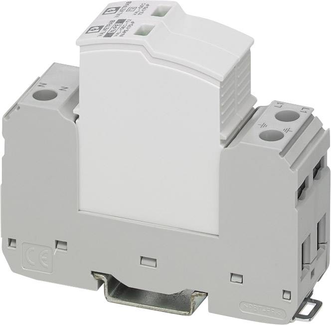 Un automate de sécurité rectangulaire gris avec deux connexions de câbles en haut. Conçu pour un montage sur rail DIN.