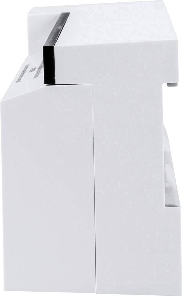 Vue latérale d'un appareil blanc rectangulaire avec une fente noire en haut, probablement une imprimante ou un scanner.