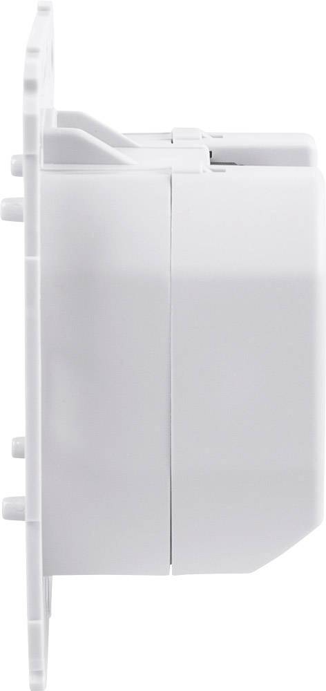 Vue latérale d'un capteur blanc carré au boîtier lisse, monté sur un mur. Il est destiné à la collecte de données.