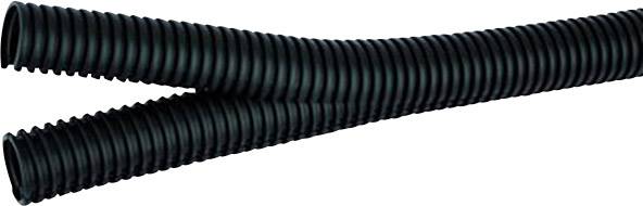 Deux tuyaux ondulés en plastique noir et flexible, qui peuvent facilement se croiser. Ils sont souvent utilisés pour la protection des câbles ou dans les systèmes de drainage.