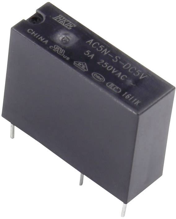 HKE AC5N-S-DC5V Relais pour circuits imprimés 5 V/DC 5 A 1 NO (T)
