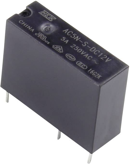 HKE AC5N-S-DC12V Relais pour circuits imprimés 12 V/DC 5 A 1 NO (T)