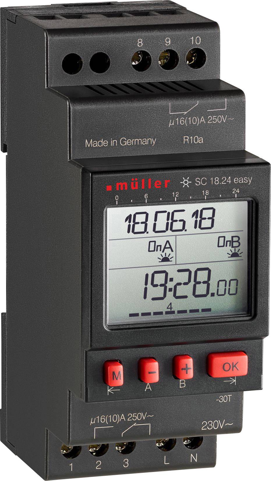 Müller SC 18.24 easy 230V 50-60Hz Programmateur horaire pour rail numérique 230 V/AC 4000 W