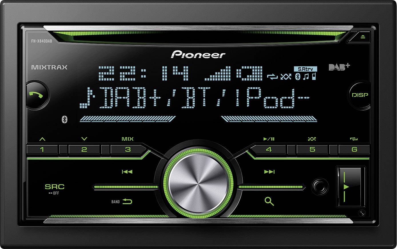 Pioneer FH-X840DAB Autoradio 2 DIN kit mains libres bluetooth, tuner DAB+