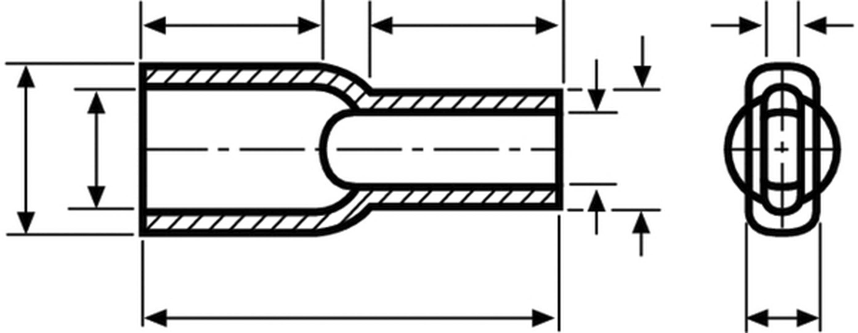Dessin technique d'un raccord de tuyauterie avec différentes dimensions et diamètres, vue latérale et frontale.