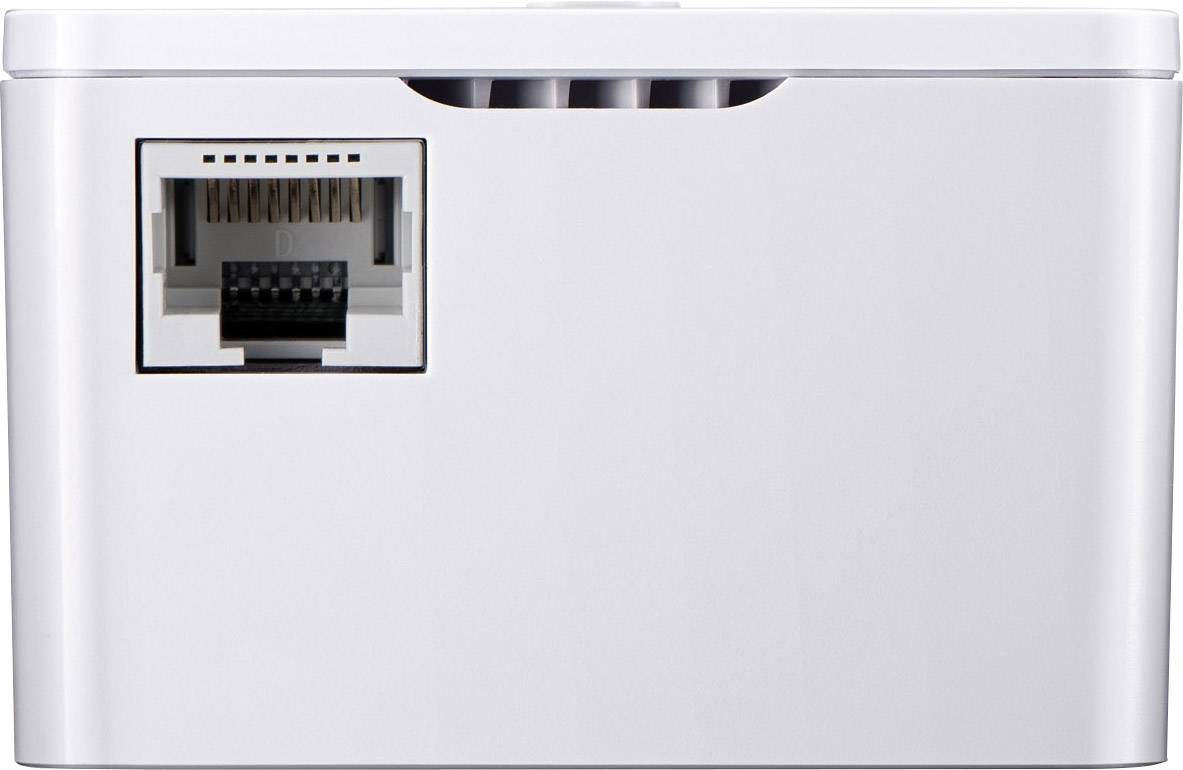 Prise réseau blanche avec connexion Ethernet sur un fond neutre.