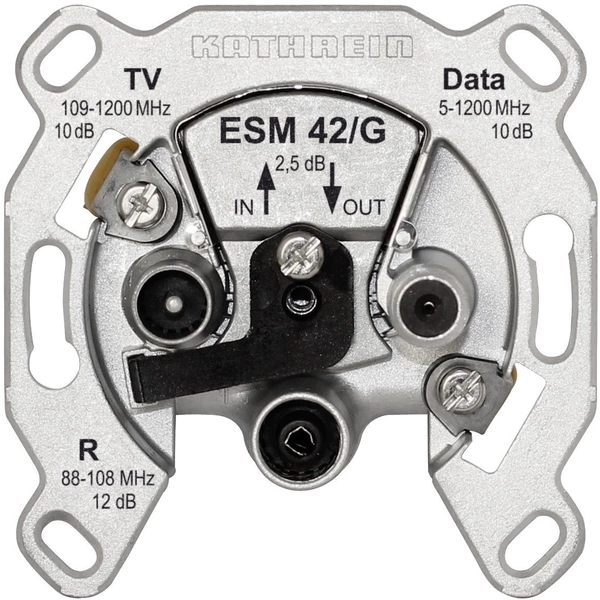Kathrein ESM 42/G Prise antenne Data, TV, FM encastré Prise de montage en boucle Kathrein ESM 42/G Prise antenne Data, TV, FM encastré Prise de montage en boucle
