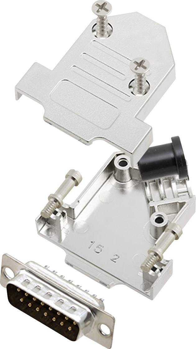 Kit embase SUB-D mâle Nombre de pôles: 15 encitech D45NT15-M-DBP-K 6355-0072-02 45 ° fût à souder 1 set