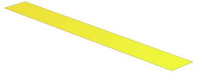 Une fine bande jaune disposée en diagonale sur un fond clair.