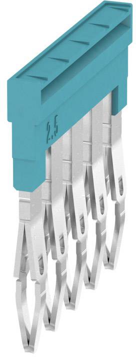 Connecteur bleu avec broches métalliques argentées, numéroté '2.5'. Adapté pour les connexions électriques dans les systèmes à fiches.