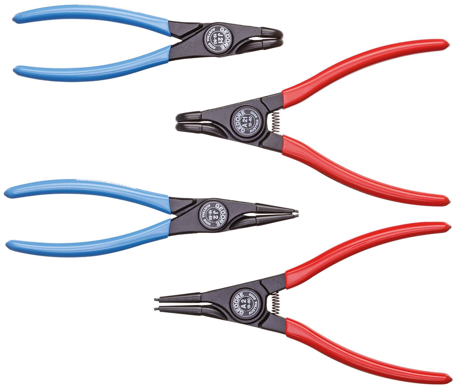 Gedore 1692283 Jeu de pinces Adapté pour (pinces pour circlips) circlips intérieurs et extérieurs 19-60 mm 19-60 mm Forme de la