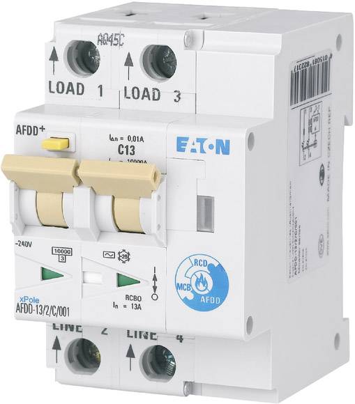Eaton 187183 Disjoncteur contre l'incendie 2 pôles 13 A 0.01 A 230 V/AC 1 pc(s)