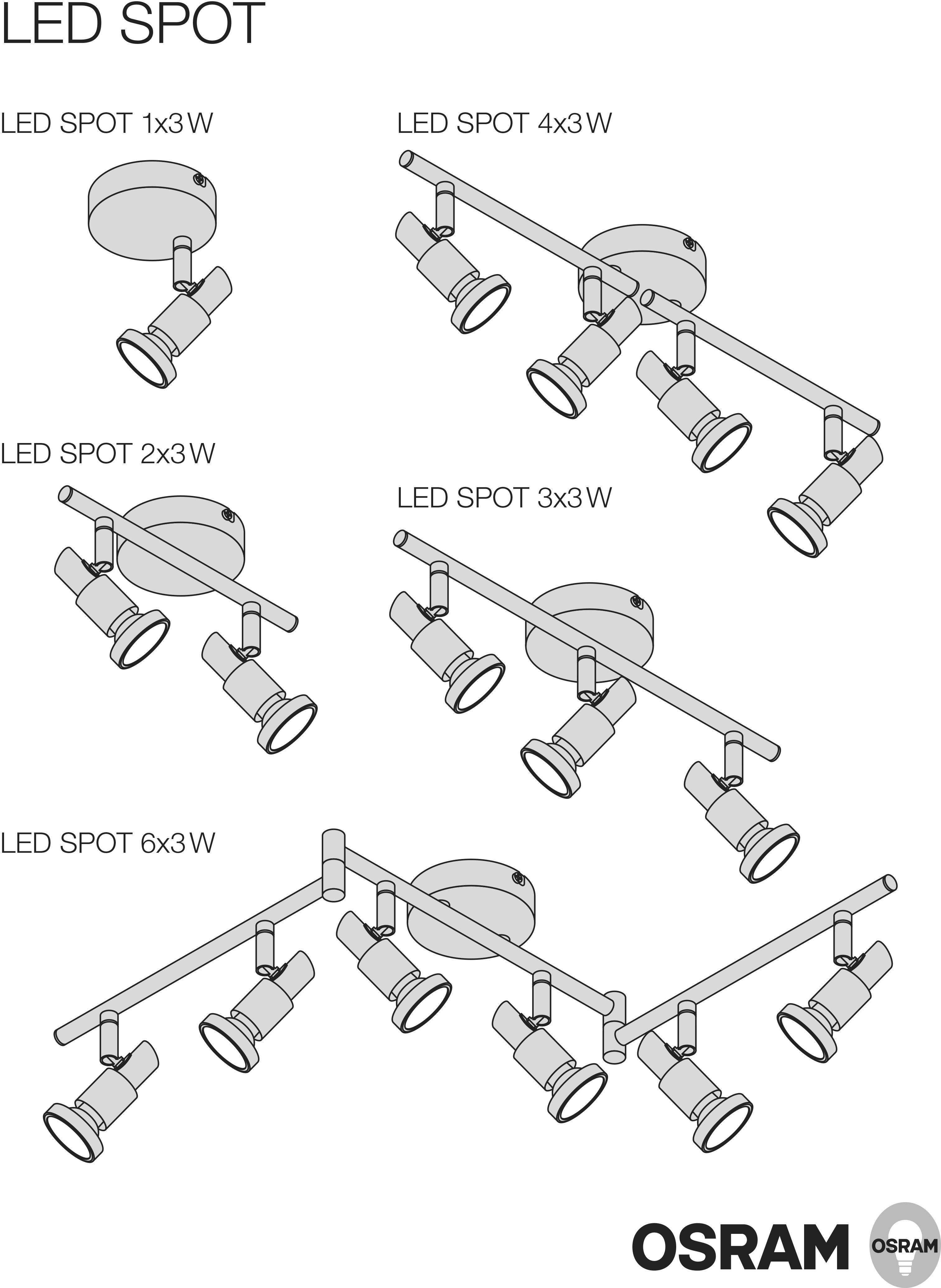 Spot de plafond 1x GU10 avec ampoule LEDVANCE 4058075260801 nickel (brossé) 1 pc(s)