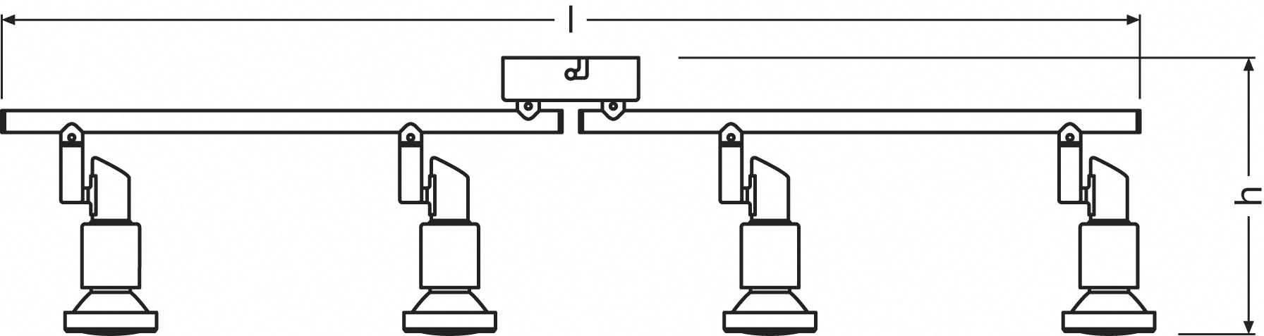 Spot de plafond 4x GU10 avec ampoule LEDVANCE 4058075260849 1 pc(s)