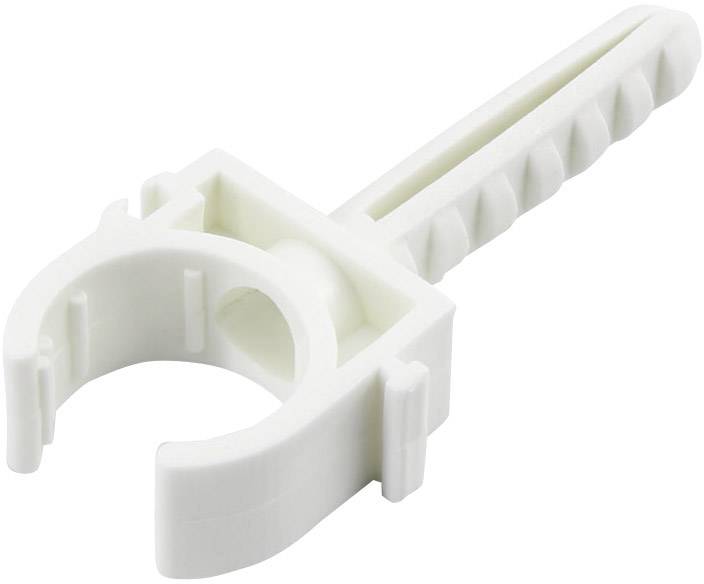 Bride de montage Plage de Ø du faisceau: 25 mm (max) TRU COMPONENTS 93013c1196 blanc