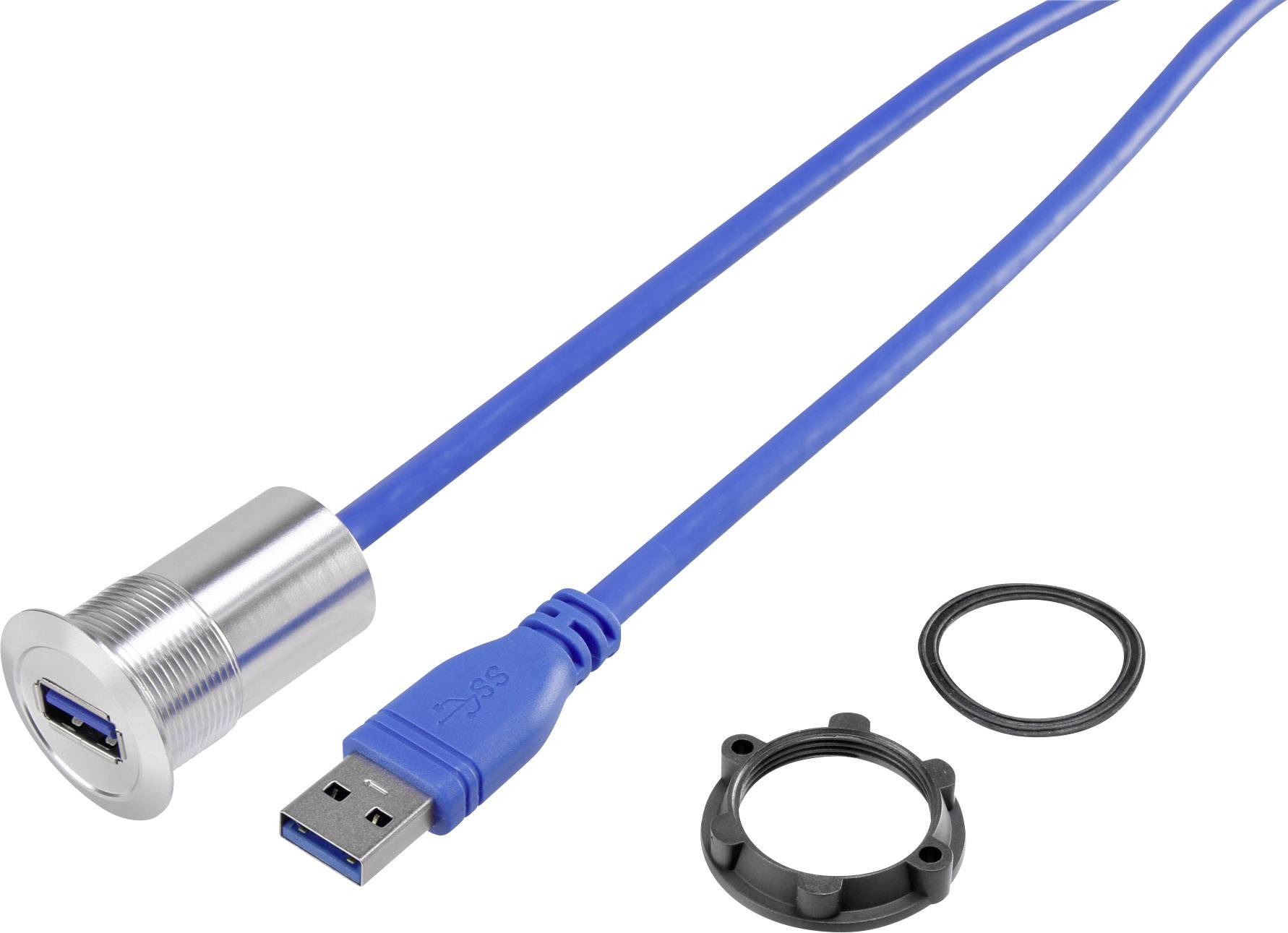 TRU COMPONENTS USB-21-BK Cordon USB 3.0 femelle type A vers USB 3.0 mâle type A embase femelle Contenu: 1 pc(s)